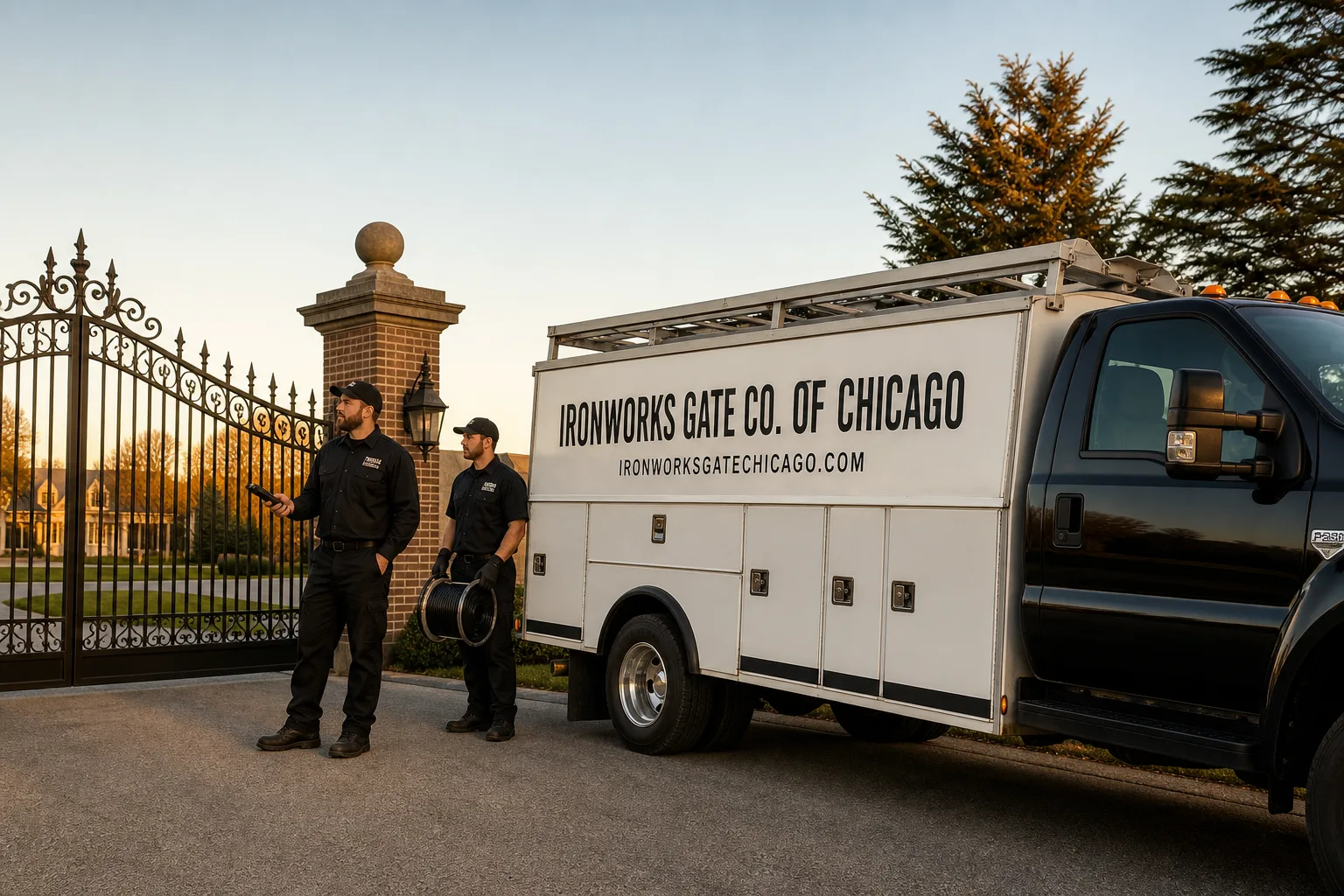 Ironworks Gate Co. of Chicago gate repair team